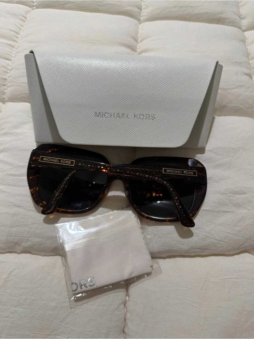 Michael Kors Women's Tortoiseshell Square Sunglasses - Dark Brown Lenses